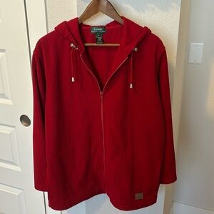 Ladies Lauren Ralph Lauren Classic style zip up hooded jacket size M